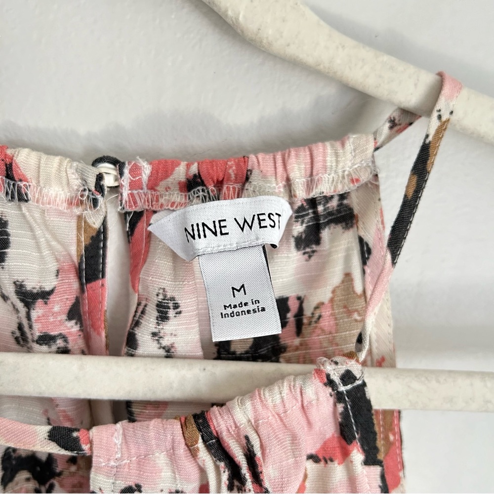 🩷NINE WEST SLEEVELESS HALTER KEYHOLE NECKLINE COLOR TANK TOP SIZE MEDIUM - Picture 4 of 5
